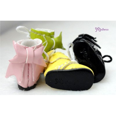 SBB007WHE Mimiwoo 2.2cm Doll Shoes Ribbon Boots WHITE for Middle Blythe  Obitsu 11cm Body